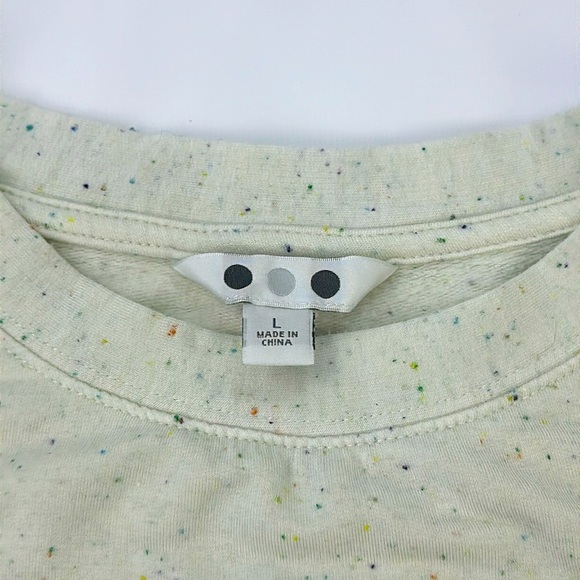 Three Dots oversized light weight sweatshirt. Speckled with Colorful Confetti. - Picture 6 of 8